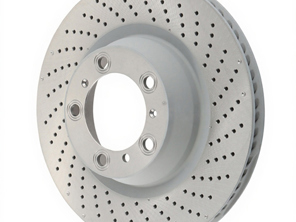 Brake disc rotor Rear, drilled-dimpled monoblock, 350x28mm. Porsche 997 I422 - 99735240503, 99735240603 - PRL39979, PRR39970